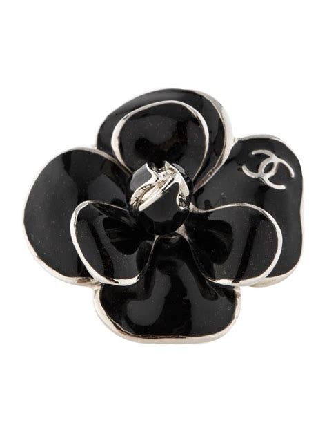 chanel black flower ring|Chanel flower rings for sale.